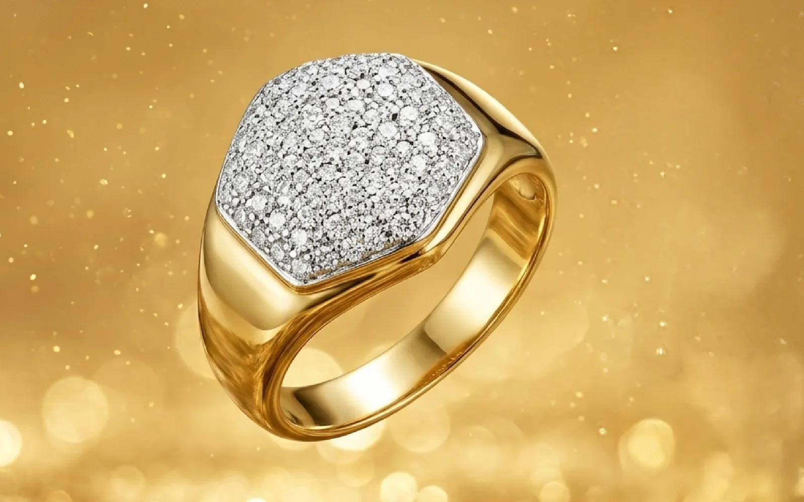Anello in oro con pavé di diamanti di Rattè Gioielli